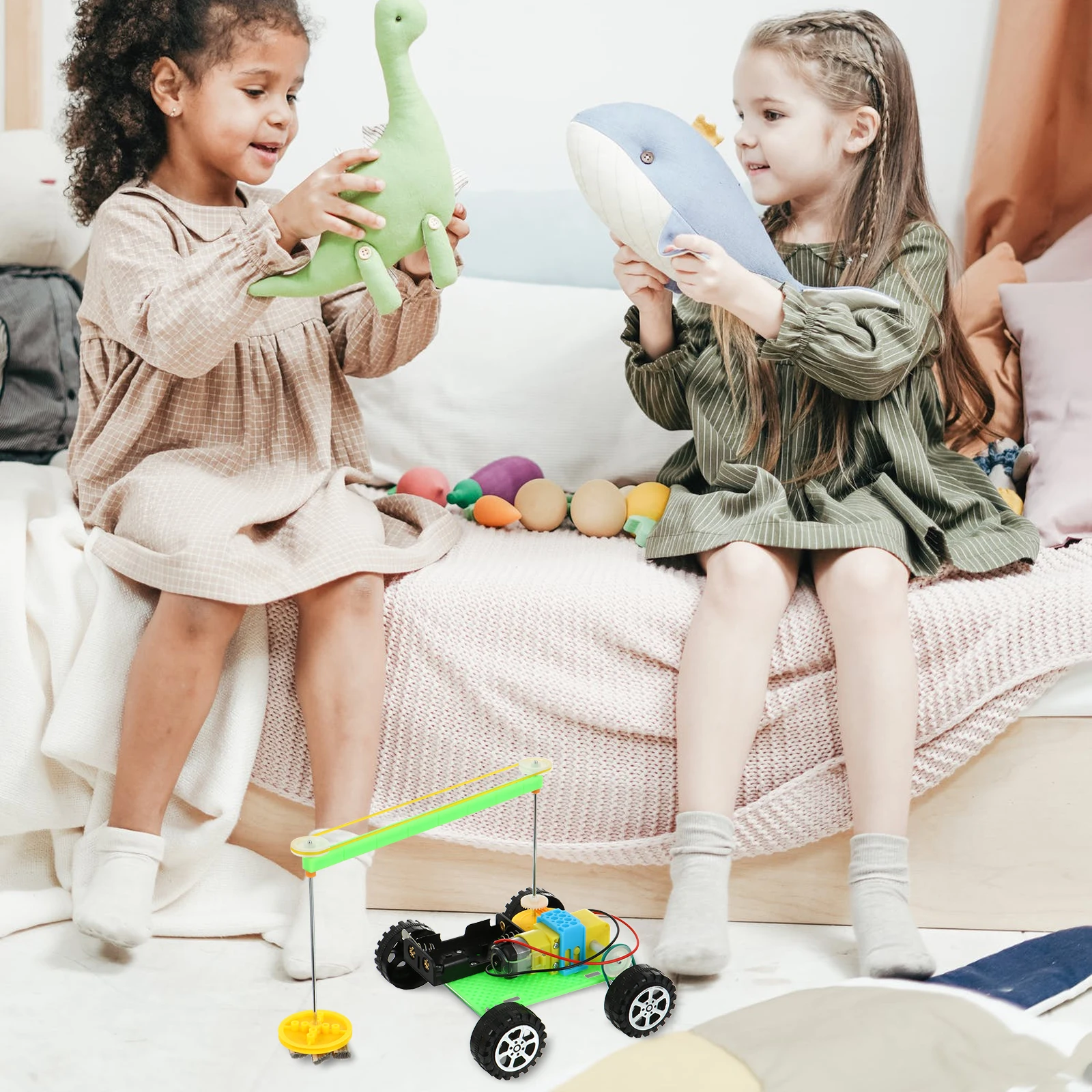 子供向け電動掃除ロボット DIY 教育用子供科学キット 教室 STEM アクティビティ 実践的なパズルゲーム開発