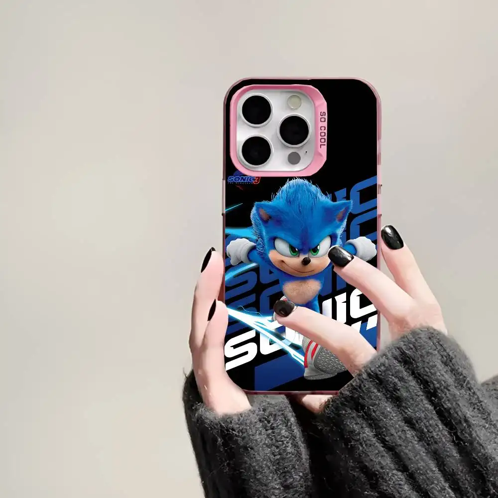 لعبة S-Sonic the H-Hedgehog 3 جراب هاتف IMD جراب هاتف آيفون 16 15 14 13 12 11 برو ماكس زائد غطاء فضي اللون
