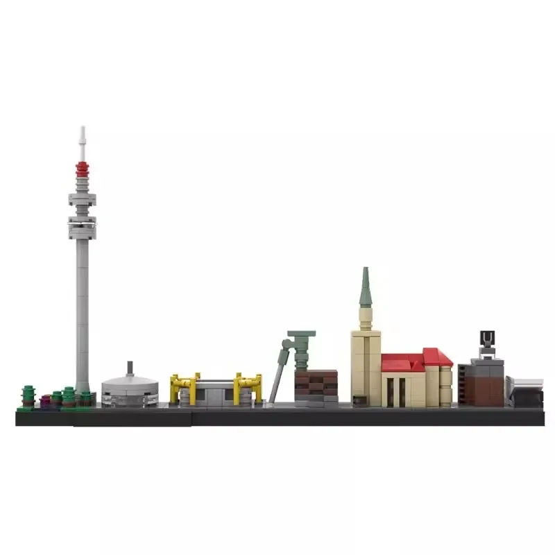 Stadtbild Wahrzeichen Deutschland Ruhr Industriegebiet Haus Architektur Straßenansicht Sets Hamburg Hagen Hamm Bausteine Spielzeug – Detail 17