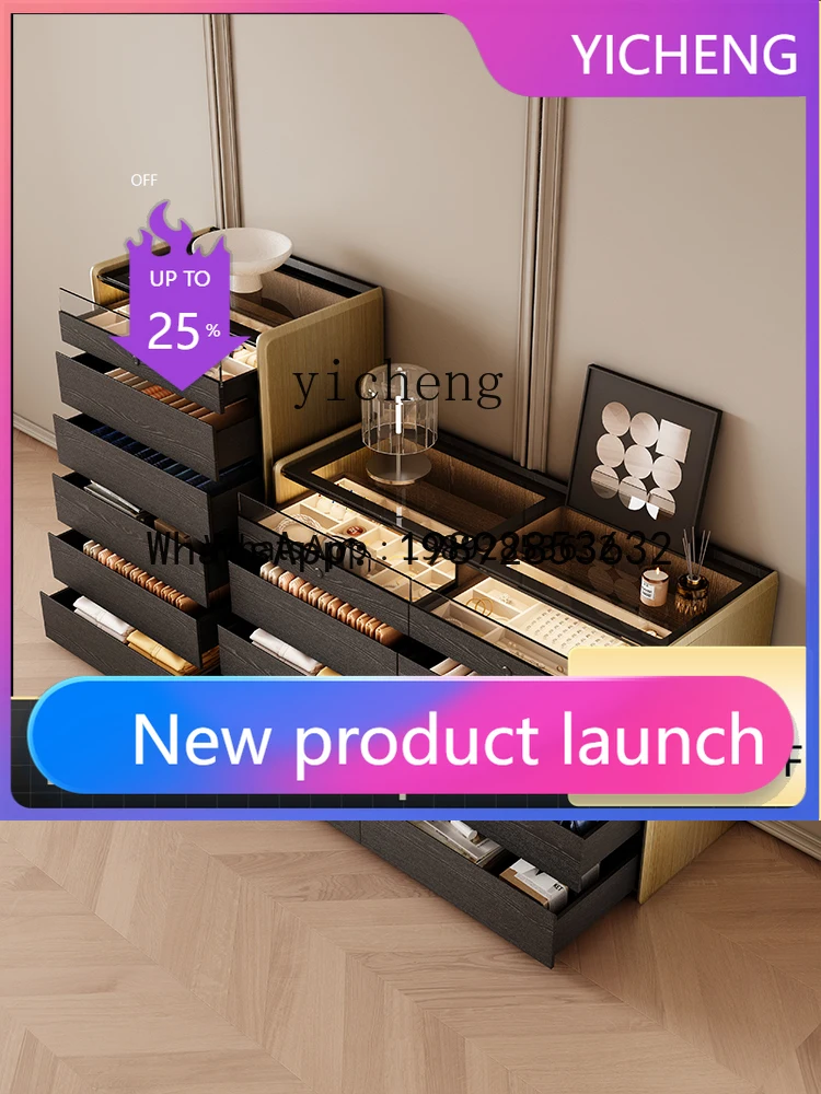 

Badou Jewelry Cabinet Italian Light Luxury Bucket Cabinet Cloakroom Middle Island Cabinet