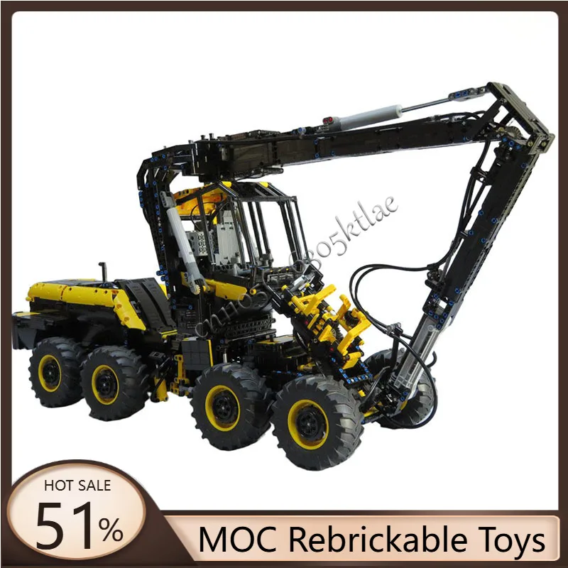 

Hot 4263 Parts High Tech Mechanical MOC Yellow harvester Custom Puzzle Technical DIY Creative Assembly Toys Gifts For Children