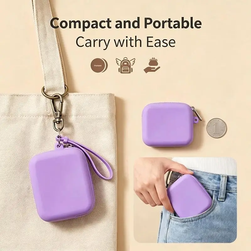 Cute Candy Color Silicone Coin Purse With 3D Heart Design Portable Wrist Lanyard For Keys Earphones Coins Daily Outings Shopping