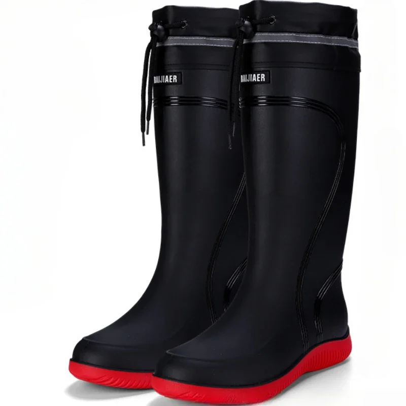 

Fashion Men Rain Boots New Waterproof Mid Calf Boots Autumn Non-slip Rainproof Work Shoes for Men Outdoor Water Shoes Soft Boots