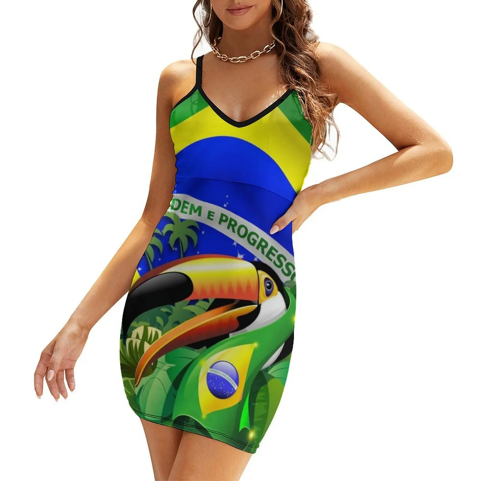 

Toco Toucan on Brazil Flag Sling Dress Evening dresses cocktail dresses summer dress daily dress for woman