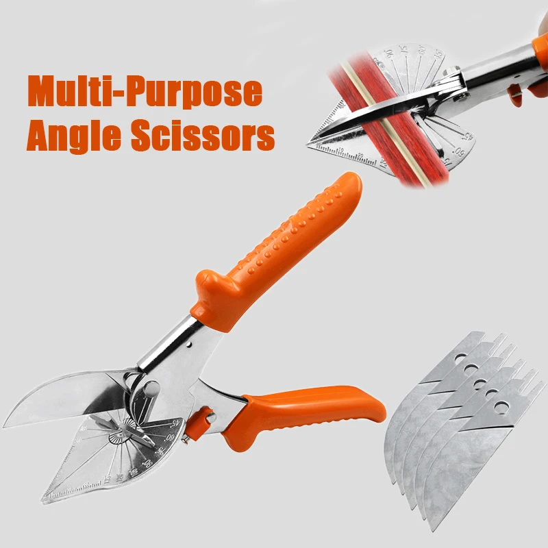 Multi-purpose 45 Degree 90 Degree Edge Angle Shears Multifunction Angle Scissors Wire Slot Cutter Option Replacement Blades