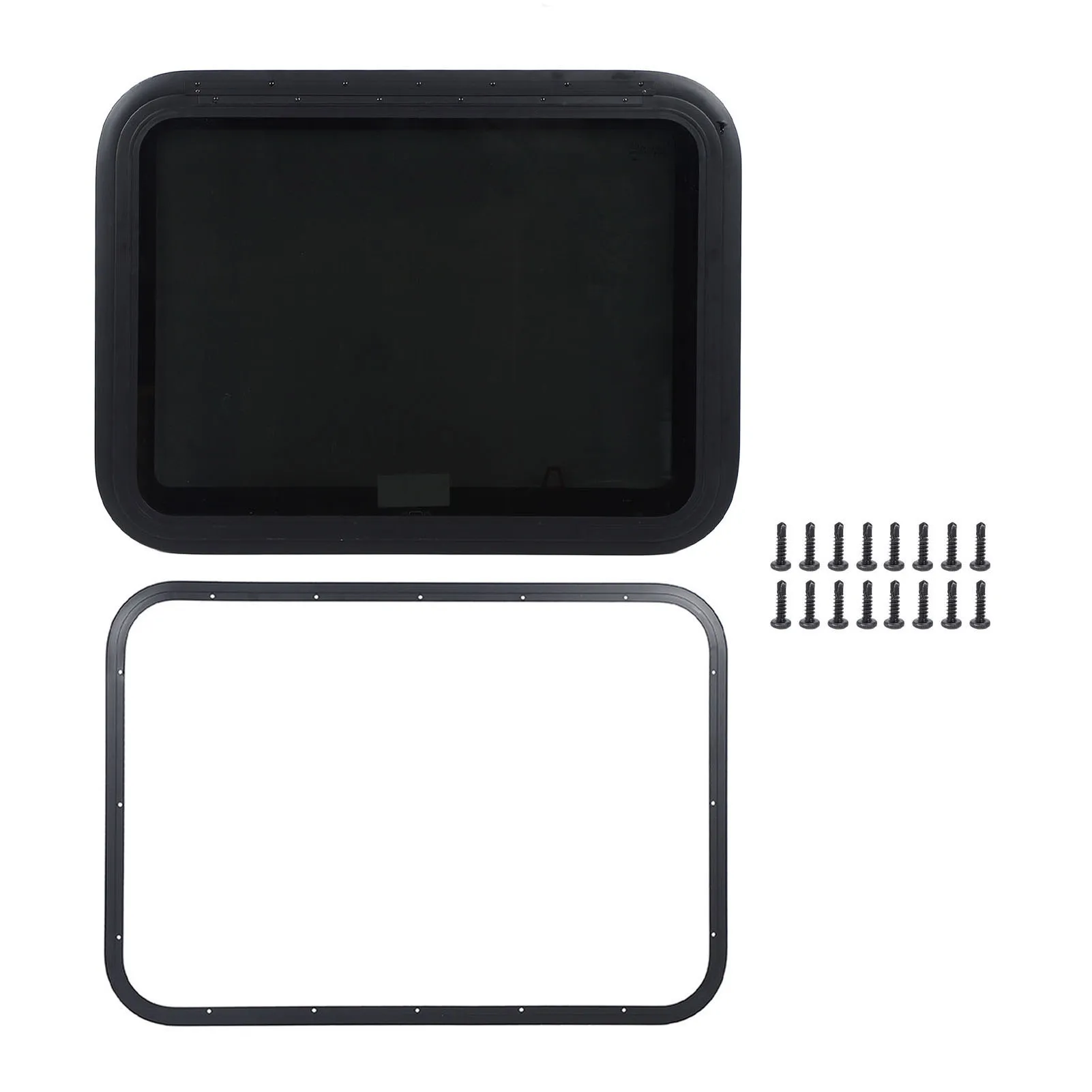 RV Exit Window UV Protection 30.48x22.36in Push Out Camper Window with Net Screen and Trim Ring for 1.6 to 2 Inch Thickness Wall
