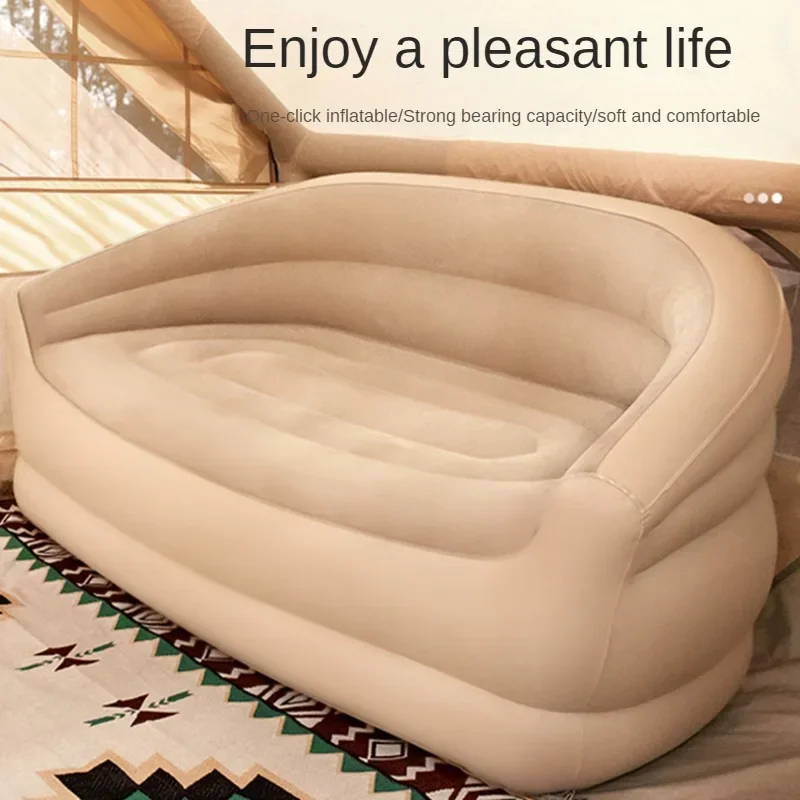 Recommend Inflatable Sofa Outdoor Double Portable Air Cushion Bed Camping Leisure Lazy Man Automatic Inflatable Lounge Chair