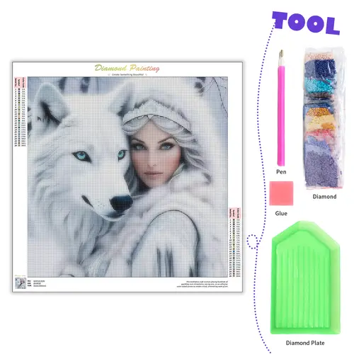 GATYZTORY Diamond Painting White Fox and Girl 5D DIY Diamond Embroidery Animals Cross Stitch Mosaic Rhinestone Kit Home Decorati - Image 2