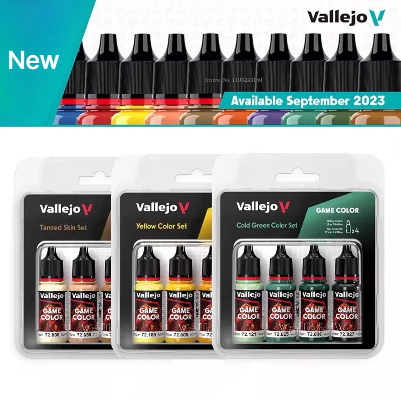 Vallejo Environmentally Friendly Water-based Paint Hand Coating Series 4x18ml Set New Game Color Acrylic Paint 72376-72395