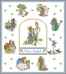 -Peter Rabbit's Gardening Counted Cross Stitch 11CT 14CT 18CT Cross Stitch Kits Embroidery Needlework Sets