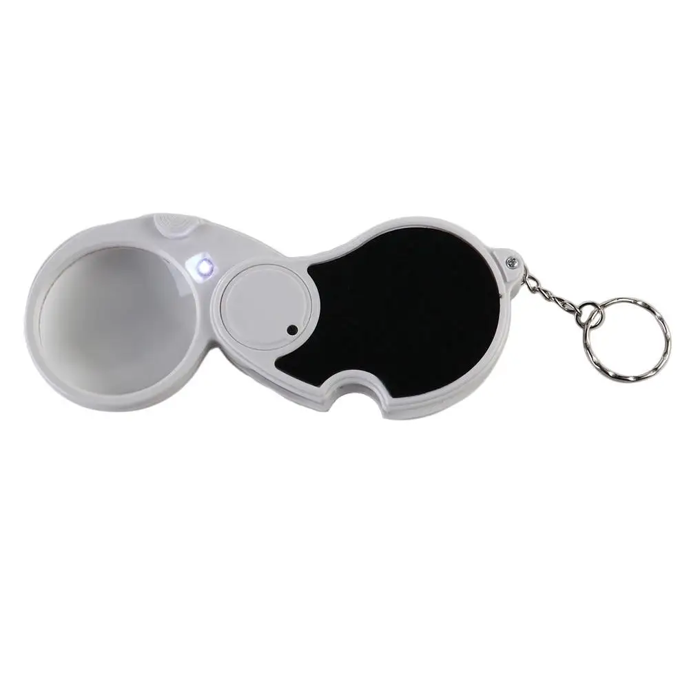 Zak Met Licht Opvouwbare Vergrootglas Opvouwbare Handheld Vergrootglas Verlichte Led Sleutelhanger Vergrootglas Sieraden