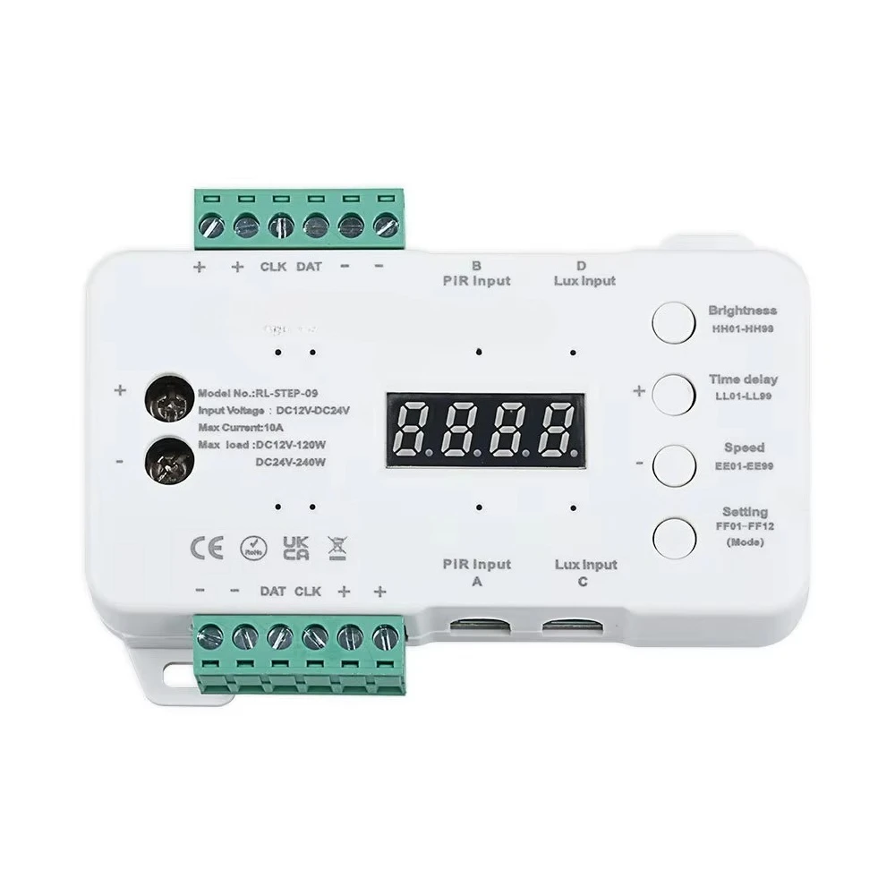 Stair Switch Controller with Daylight Sensor and Remote Motion Light Emittings Diode 16 20 Steps RL-STEP-09 stair Controller