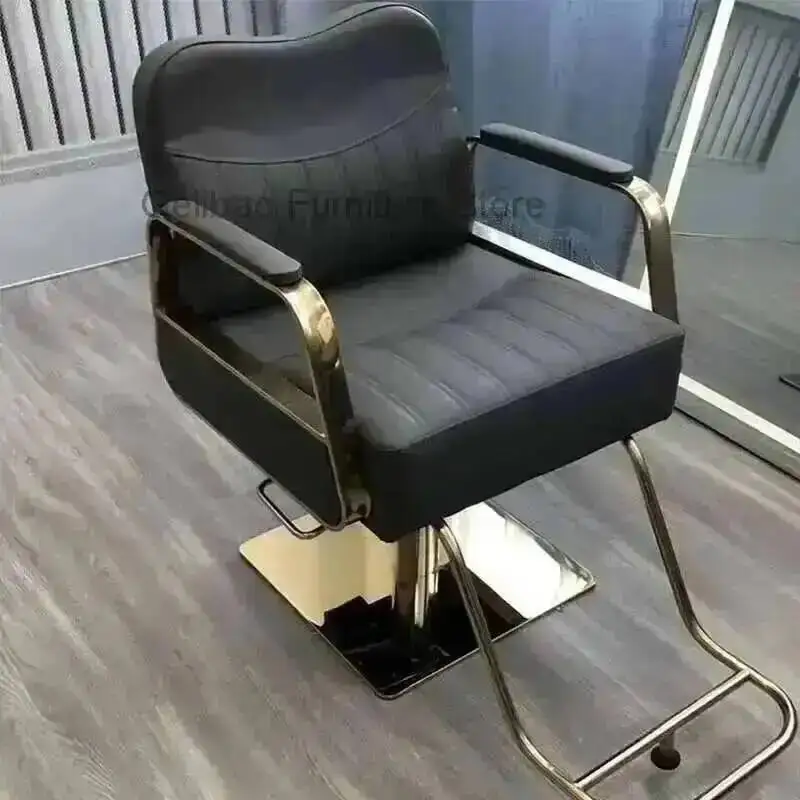 

Профессиональные парикмахерские кресла: винтажное эргономичное массажное кресло-реклайнер для барбершопов и салонов красоты, золотое, 2024