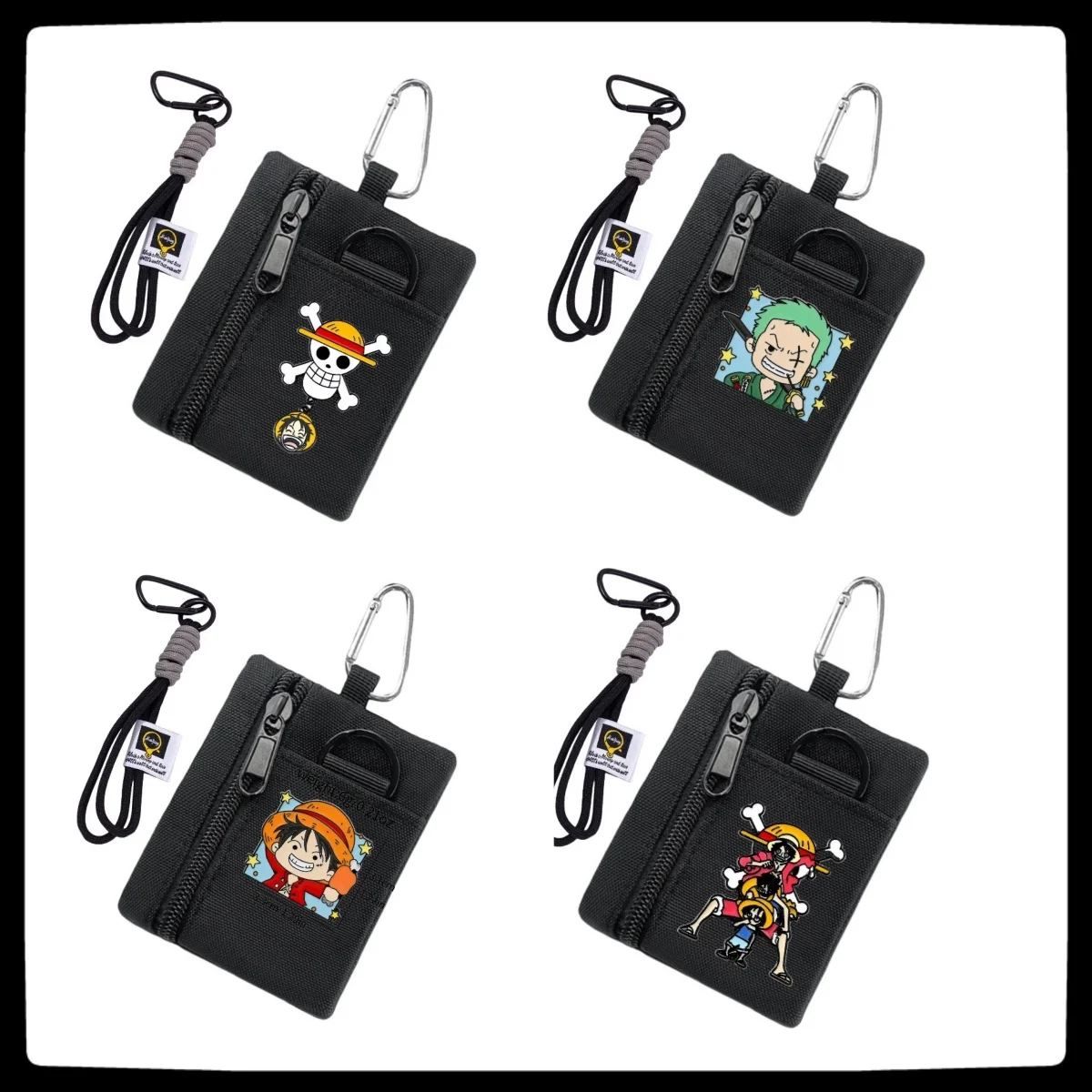 One Piece Anime Carabiner Outdoor Sports Coin Purse Peripheral Bluetooth Headset Key Case Credit Card Holder Men and Women