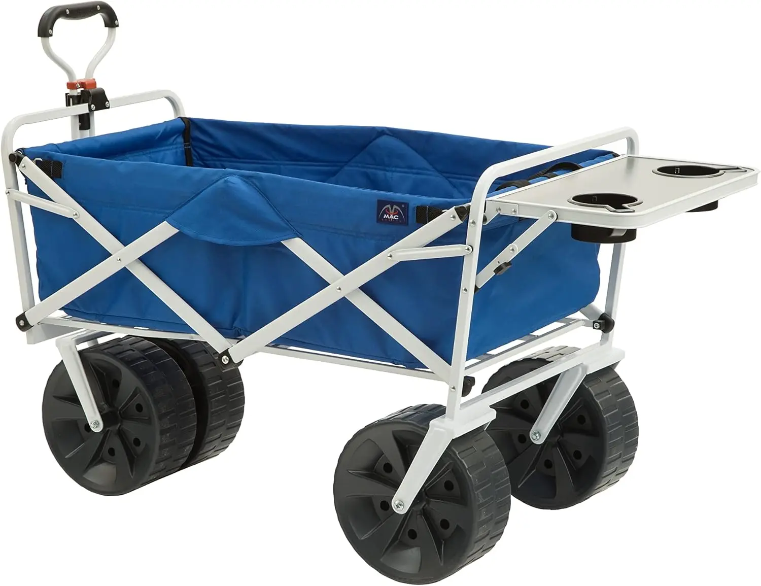 

All Terrain Beach Wagon with Side Table|Heavy Duty Collapsible Folding Cart with Large Wheels for Beach Day, Picnic, C