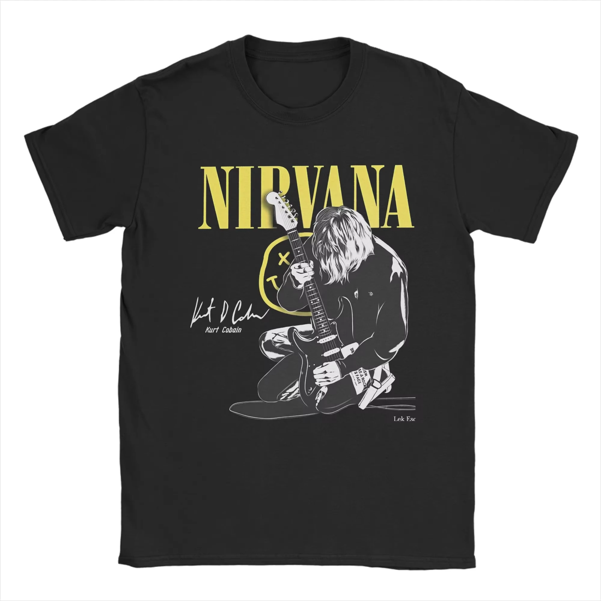 مطبوعة روك نيرفاناس كورت كوبين موسيقى الروك بلايز الرجال القطن قصير الأكمام س الرقبة ملابس الصيف