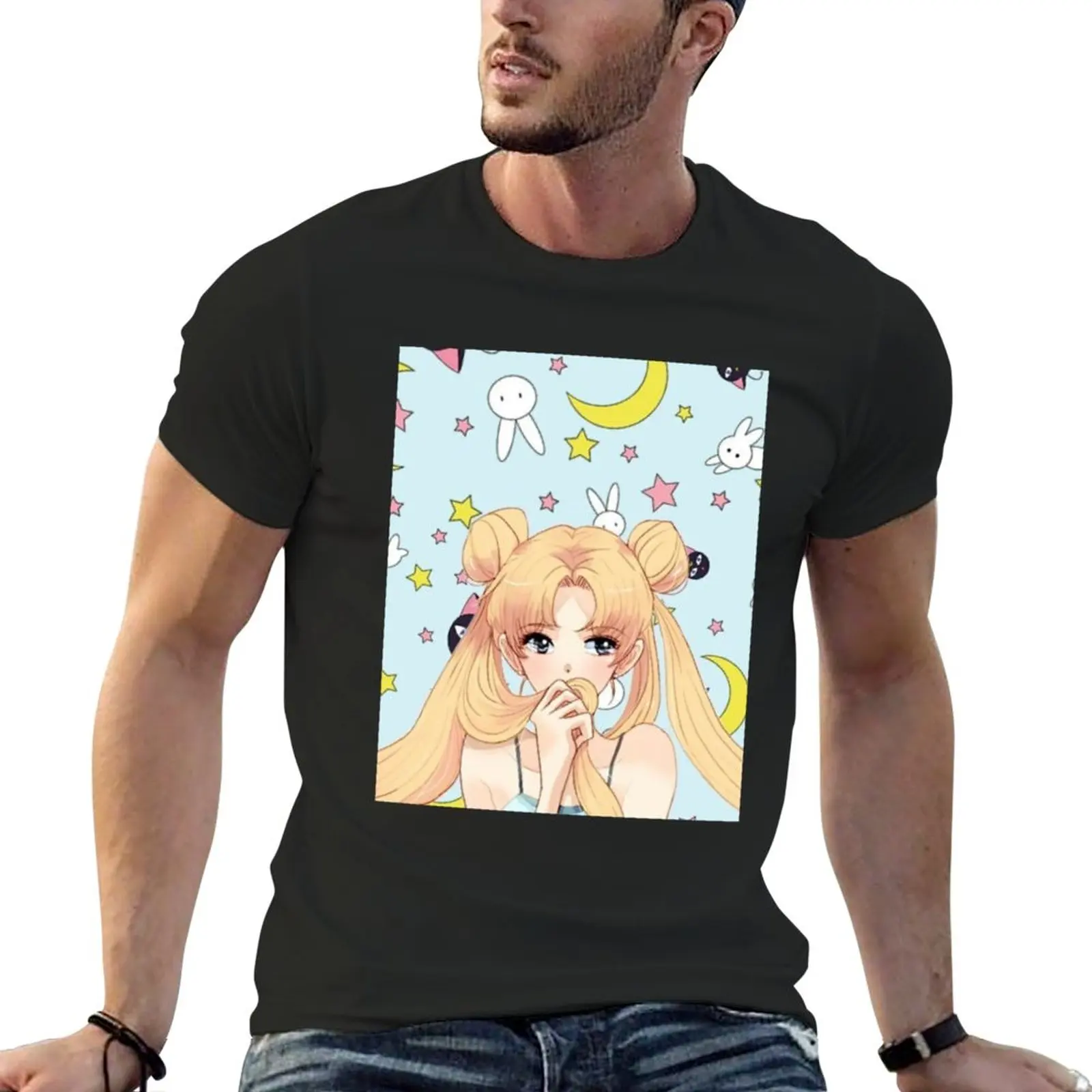 New Shy Usagi( sailormoon) Graphic T-Shirt Aesthetic clothing sports fan t-shirts anime tshirts for men