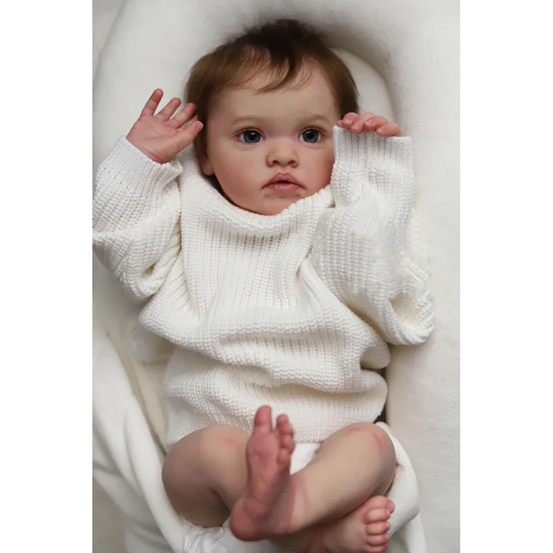 20inch Reborn Doll Kit Chantal Unfinished Unpainted Doll Parts with Cloth Body and Eyes Limited Edition Handmade DIY Kit Reborn