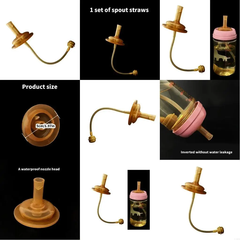 

Мягкая силиконовая насадка для присасывания широкого калибра с соломинкой для чашки для кормления из детской бутылочки с широким