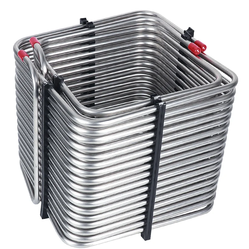 Square Two Way Cooling Coil Stainless Steel Jockey Box Coil Chiller 5/16\'\'OD Tube Cooler For Homebrew Draft Beer Box Kegerator