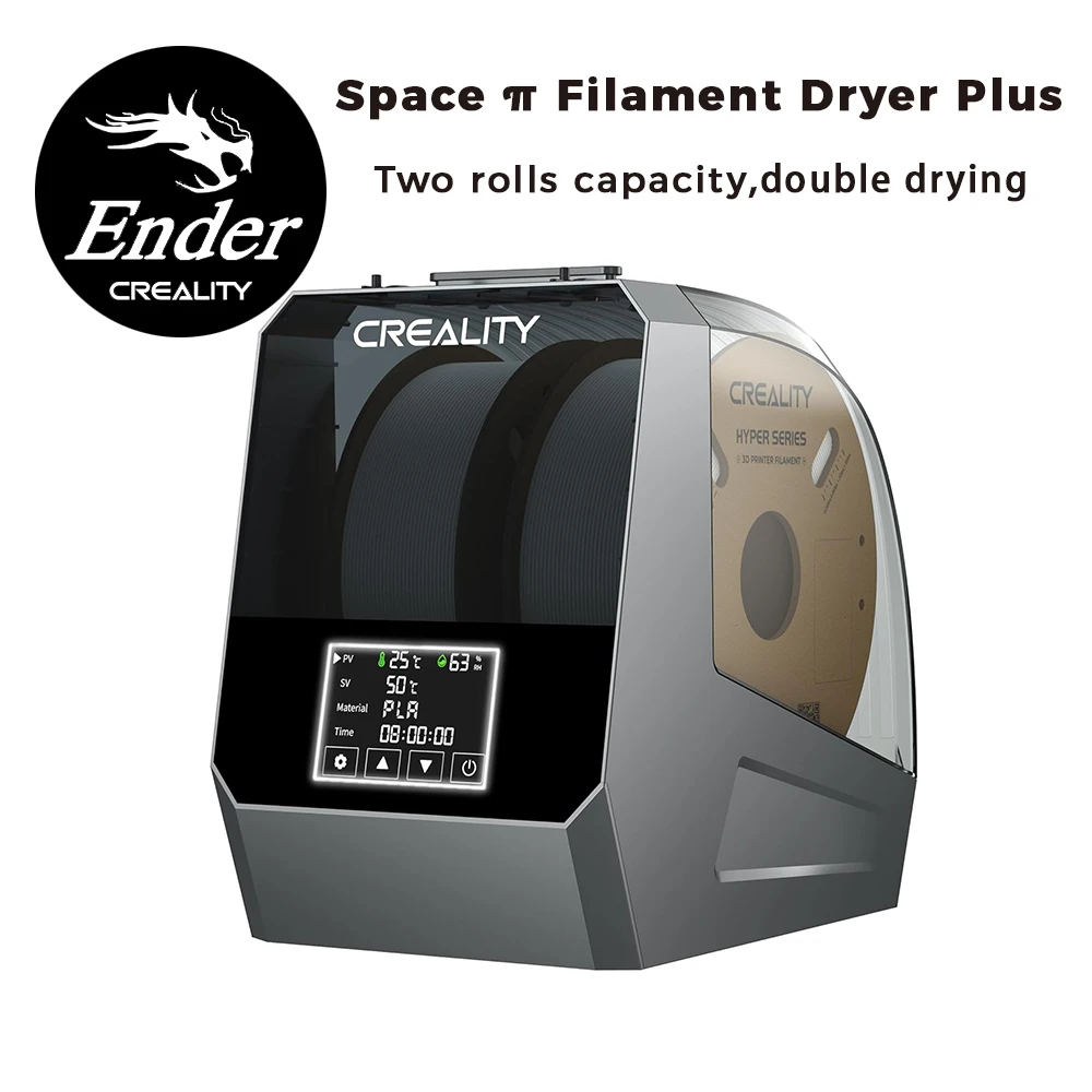 

Creality Space Pi Filament Dryer Plus Two Rolls Capacity Double PTC 360° Hot-air Heating for 2KG 1.75mm/2.85mm Filaments