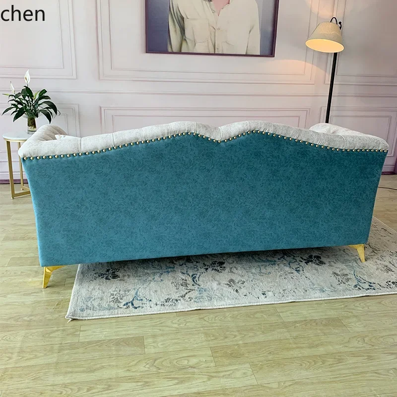 Y16- Modern Minimalist Style Furniture High-Tech Fabric Imitation Art Three-Seater Sofa for Small Apartments