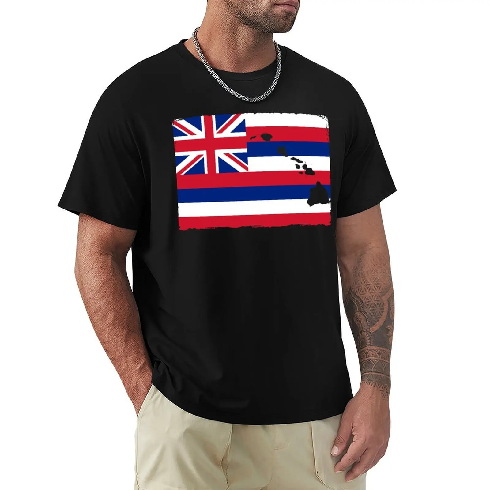 

Hawai'i Flag with the Hawaiian Islands by Hawaii Nei All Day T-Shirt quick drying for a boy mens graphic t-shirts pack