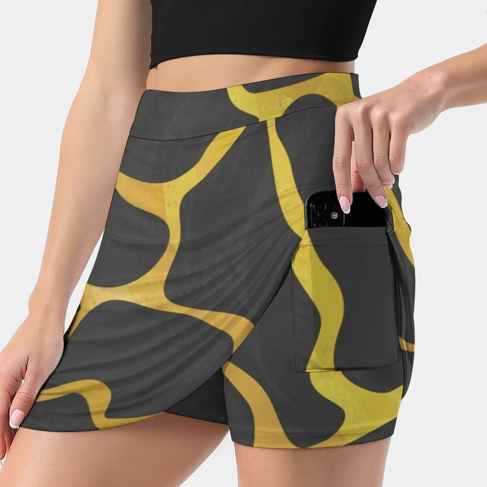 

Giraffe Black And Yellow Print Skirts Woman Fashion 2022 Pant Skirt Mini Skirts Office Short Skirt Giraffe Spots Spots Animal