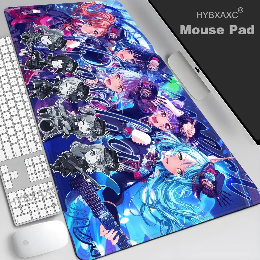 

Размер XXL, нескользящий, износостойкий для настольного коврика, аниме, стол для ноутбука, офисный коврик для геймера, коврик для мыши BanG Dream, коврик для клавиатуры для ноутбука