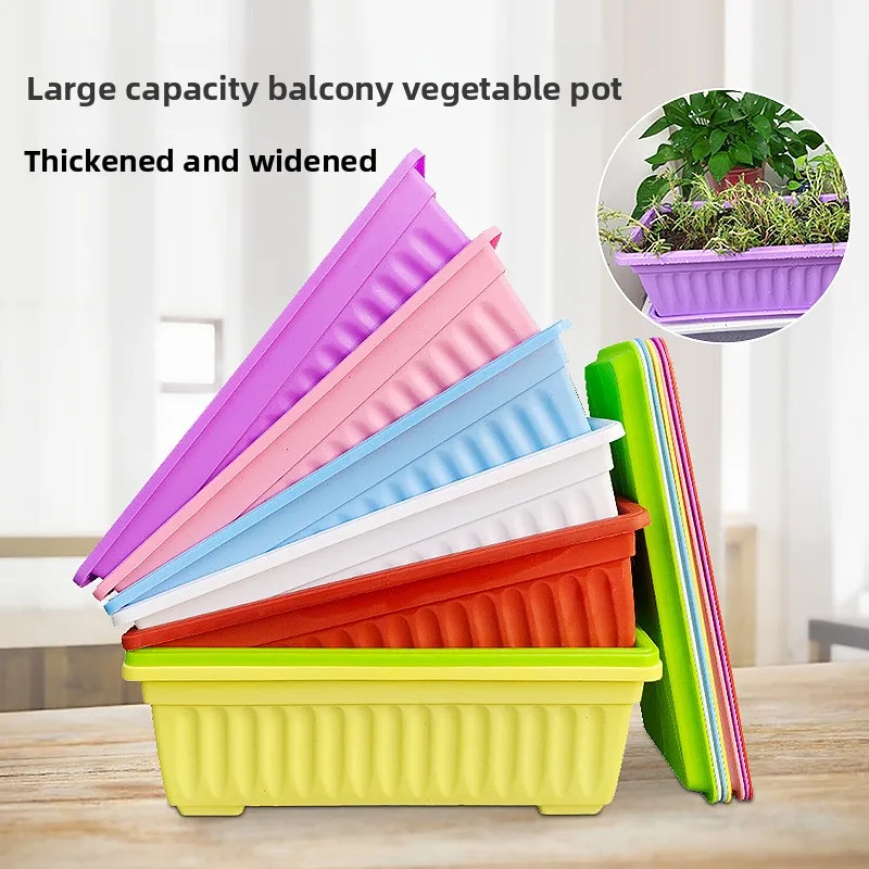 

Новые большие прямоугольные утолщенные пластиковые кашпо для овощей и цветов для балконного садоводства