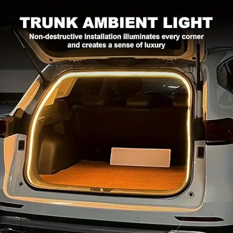 LED سيارة جذع شرائط مصباح عالية السطوع جذع الإضاءة المحيطة مرنة سيليكون LED شرائط مصباح لملحقات ديكور السيارات #1