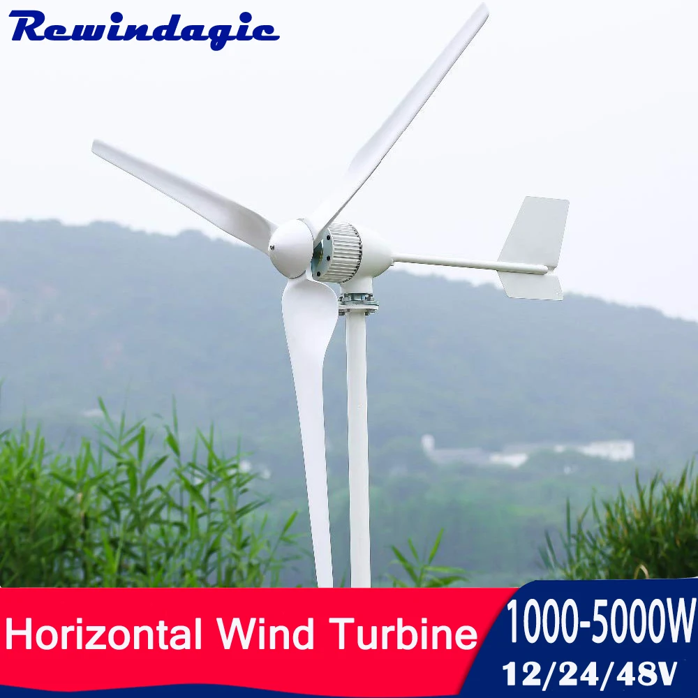 2000w 3000w 5000w Wind Power Turbine Generator 12v 24v 48v 96v With Controller Inverter Free Energy For Homeuse High Efficiency