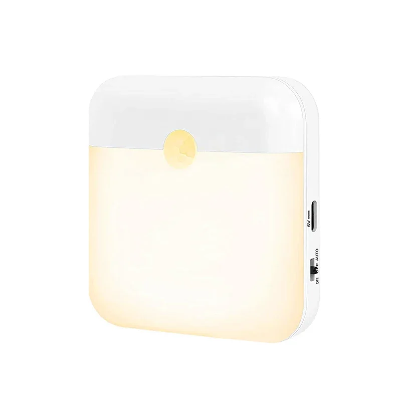 LED Night Light, Human Motion Sensor Lamp USB C Rechargeable Closet Light, Wireless LED Wall Lamp For Stairs Closet Kitchen Bed