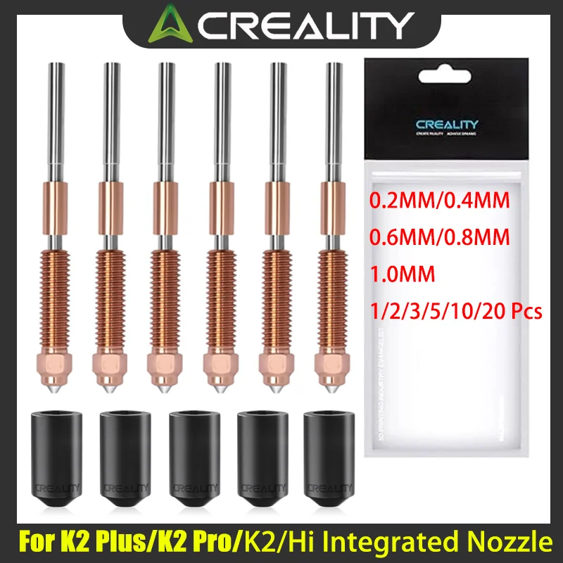 Creality Official K2/K2 Pro/K2 Plus/Hi Nozzle Quick Swap High Flow Hardened Steel Nozzle with Integrated Copper Alloy Heat
