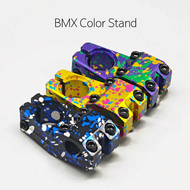 Manija de cubierta frontal de aleación de aluminio CNC para scooter pequeño extremo BMX, mango de color dorado, azul y morado, 50mm