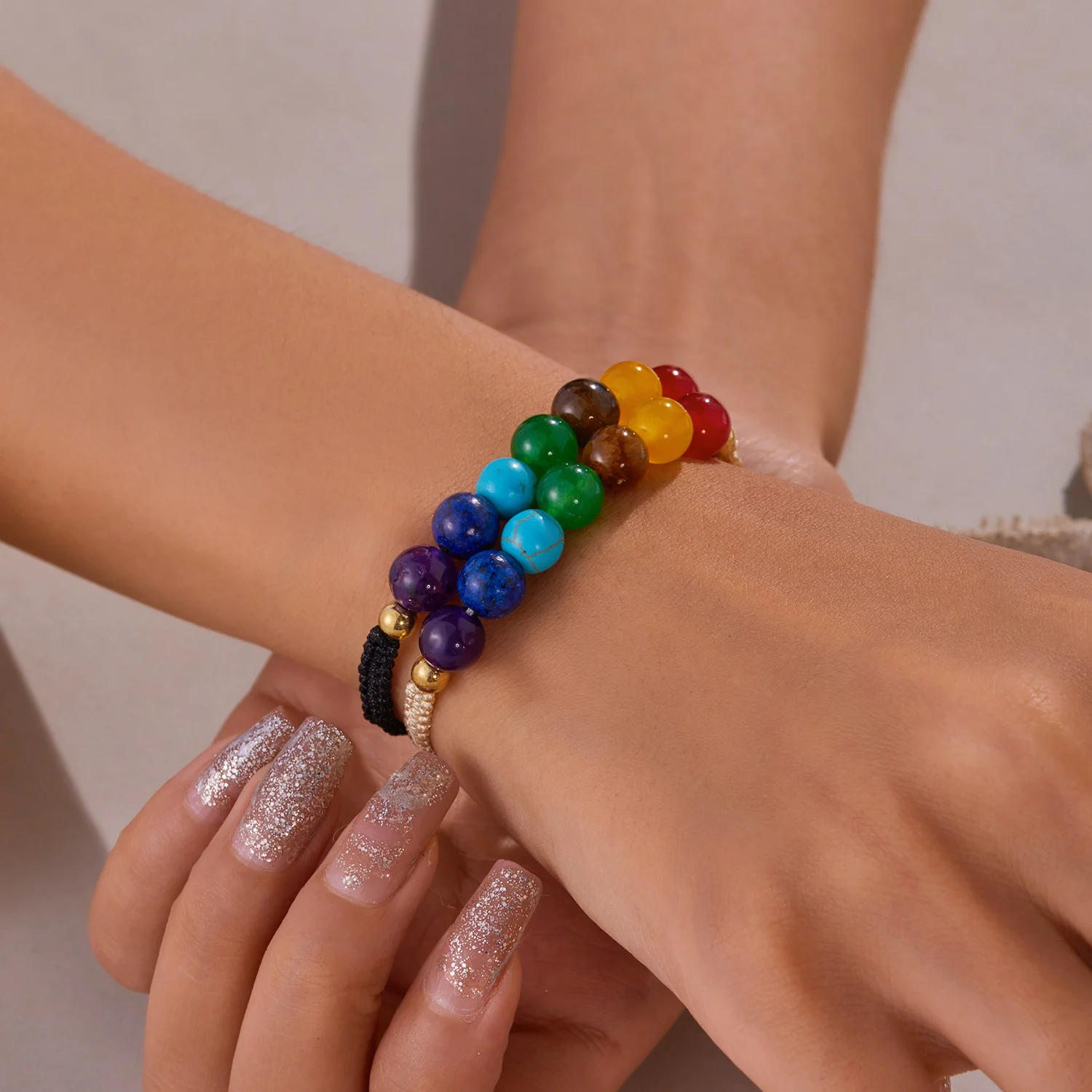 Handmade 7 Chakra Reiki Healing Natural Stone Bracelet For Women Men Yoga Reiki Healing Balance Meditation Energy Bangle Jewelry