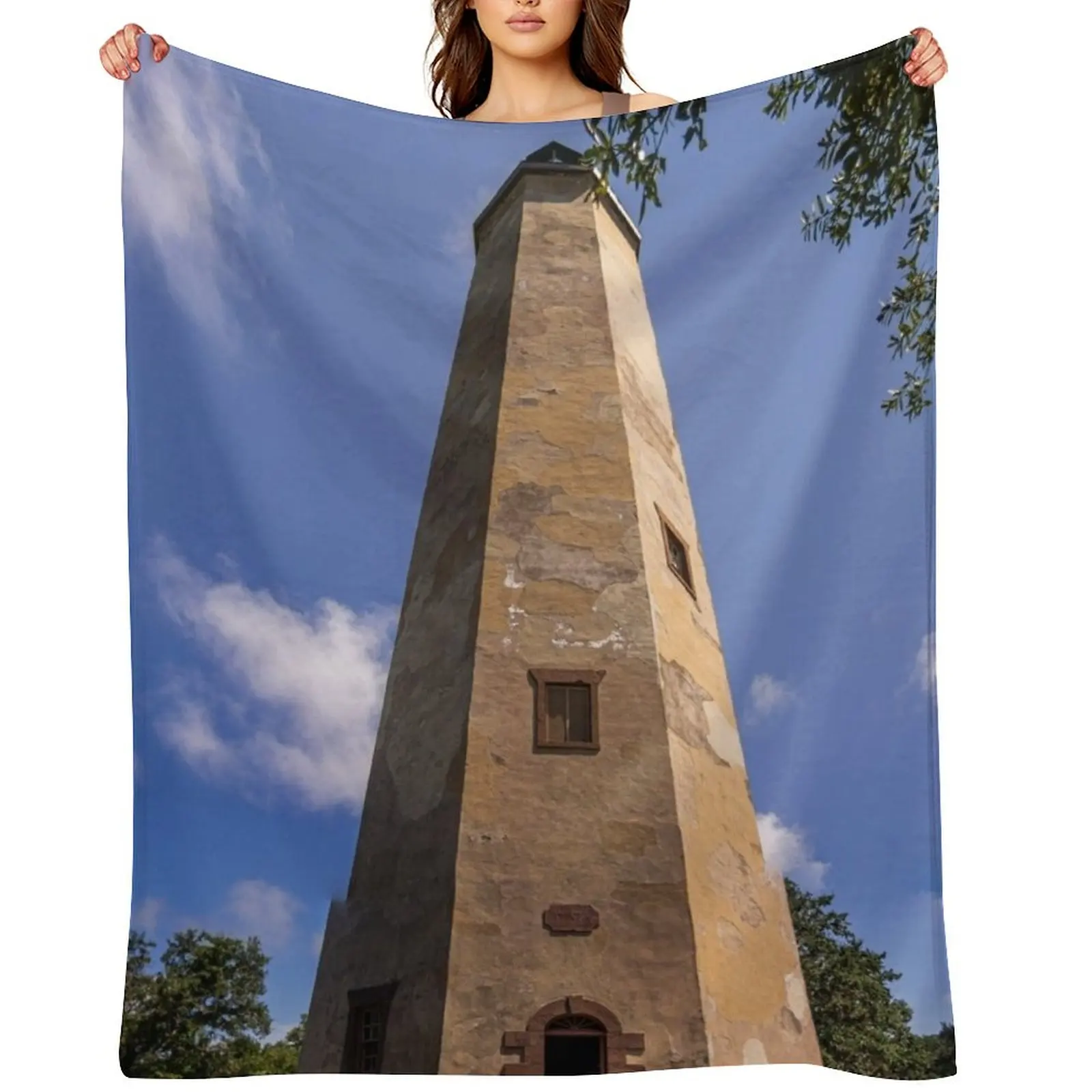 

Old Baldy Lighthouse 2 Throw Blanket Heavy Vintage Plaid Decorative Sofas Blankets