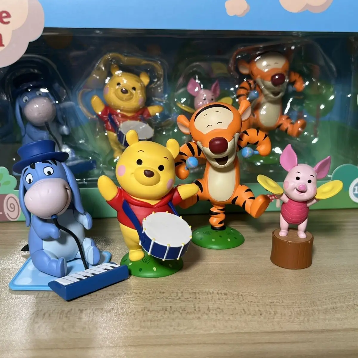 Genuine Original Disney Winnie The Bear Band Series Pooh Bear Piglet Tigger Eeyore Set Of 4 Figures Toy Gift Collectible