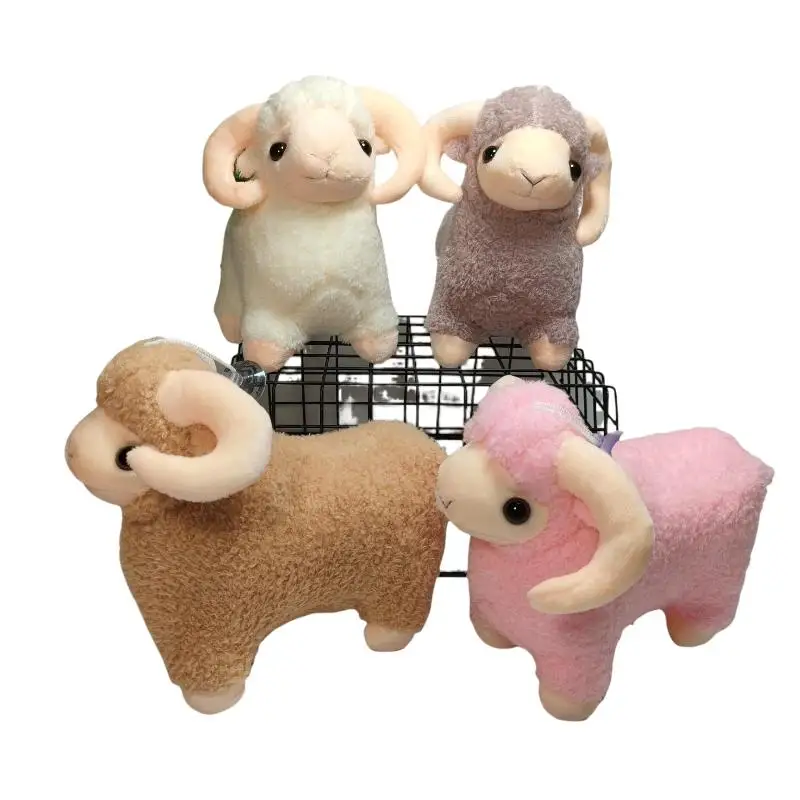 Hot Sale New 1Pcs 20cm Cute Sheep Plush Doll Soft Stuffed Animal Ram Toy Multiple Colors For Kids Gift Home Bedroom Decoration
