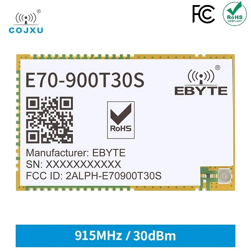 CC1310 UART Wireless Module Modbus E70-900T30S RSSI 30dBm High-Speed Continuous Transmission Stamp Hole Antenna Module