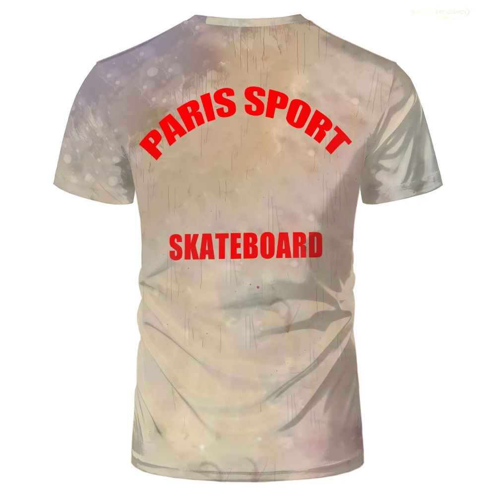 Paris Skateboard Games T Shirt 2024 Summer Sports Meeting Mens T-shirts France Eiffel Tower Printed Casual Breathable Women Tops