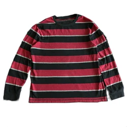 Preppy Aesthetic Mall Goth Tees Shirt 2000s Skater Striped Emo Sweater T-shirt Y2k Grunge Vintage Long Sleeve Pullovers Tops