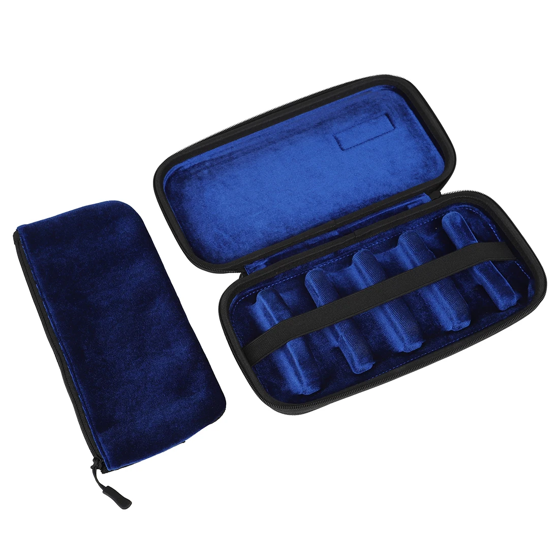 Saxophone Mouthpiece Bag Hard Shell Case Oxford Cloth Saxophone Storage Pouch with Soft Velvet Lining & Metal Hook Handle