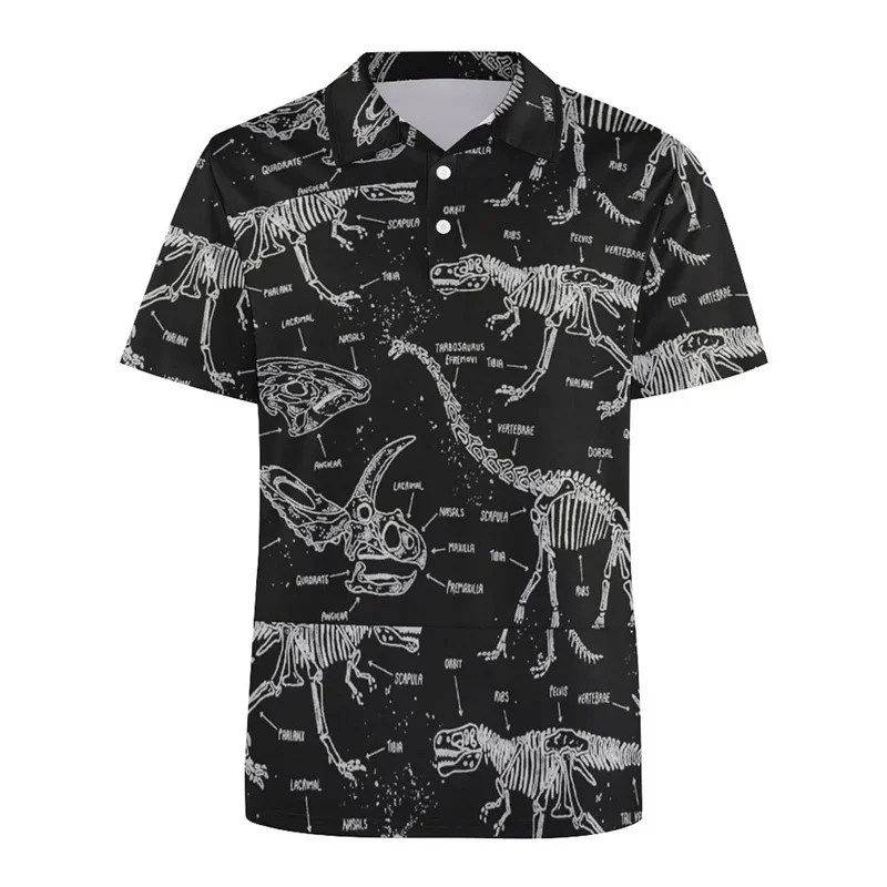 3D Print Dinosaur Frog Flag Polo Shirt For Men Animal Pattern T-Shirts Summer Casual Street Lapel Tops Tees Sports Short Sleeves