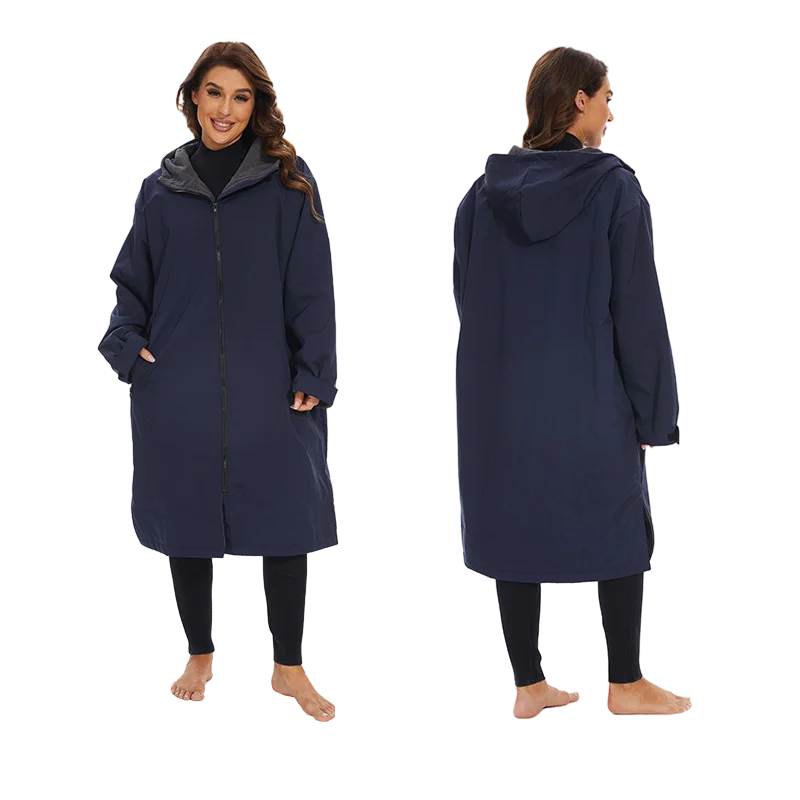 Poncho grueso de invierno para deportes al aire libre, impermeable, manga larga, buceo, natación, bata cálida, Unisex, adultos, surf, Poncho con capucha