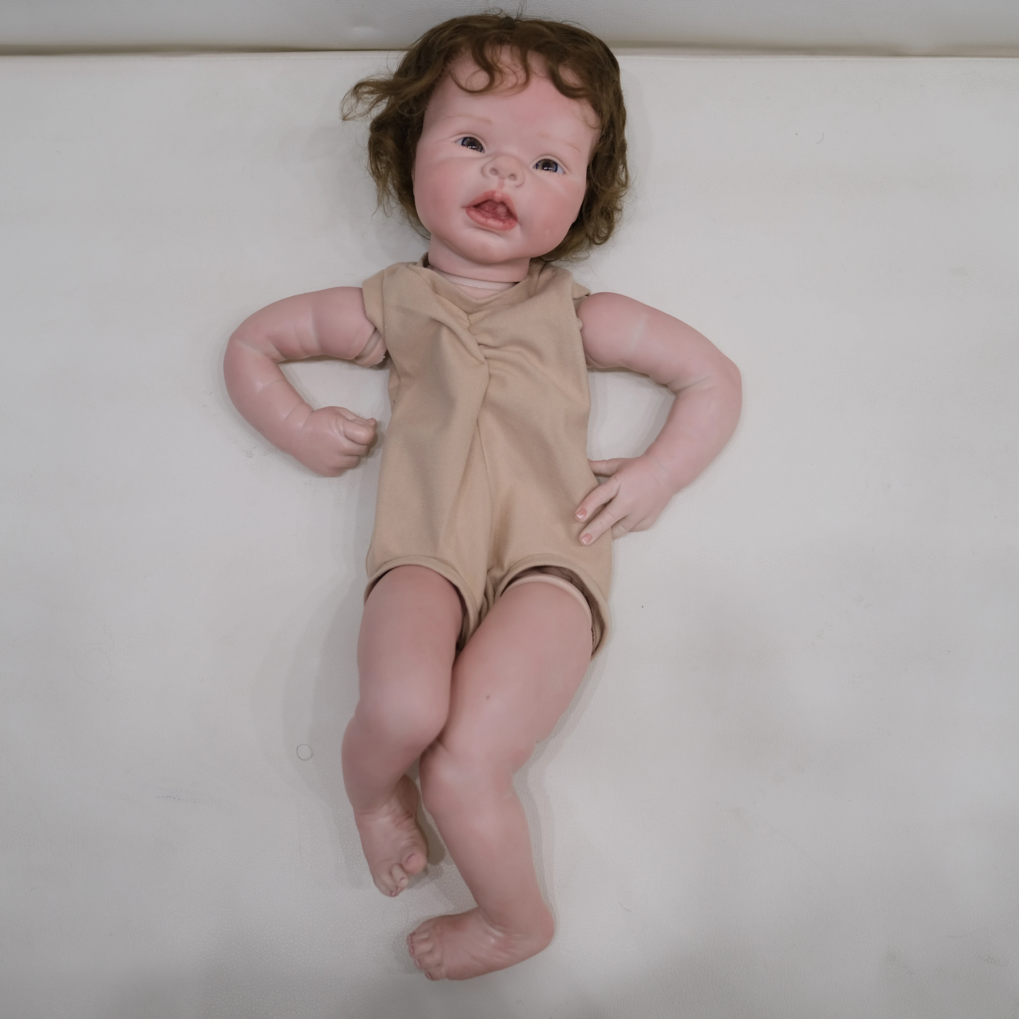 NPK Clearance Sale 22inch Finished Painted Doll Kit Already Painted Doll Parts Cute Birthday Christmas Gifts