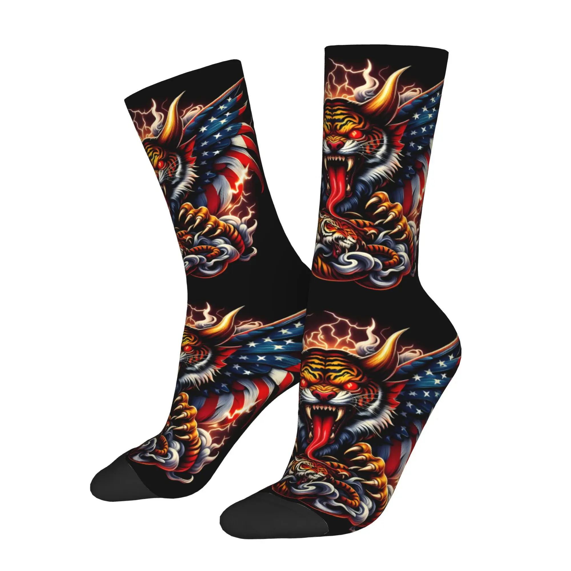 

Tiger Sock Printed Man Polyester Fashion