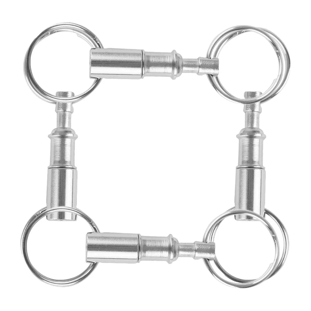 

4 Pcs Keychain Detachable Dual Heads Iron Simple Key Rings Metal Climbing Bag Dual Key Rings Quick Release Keychain Pendant