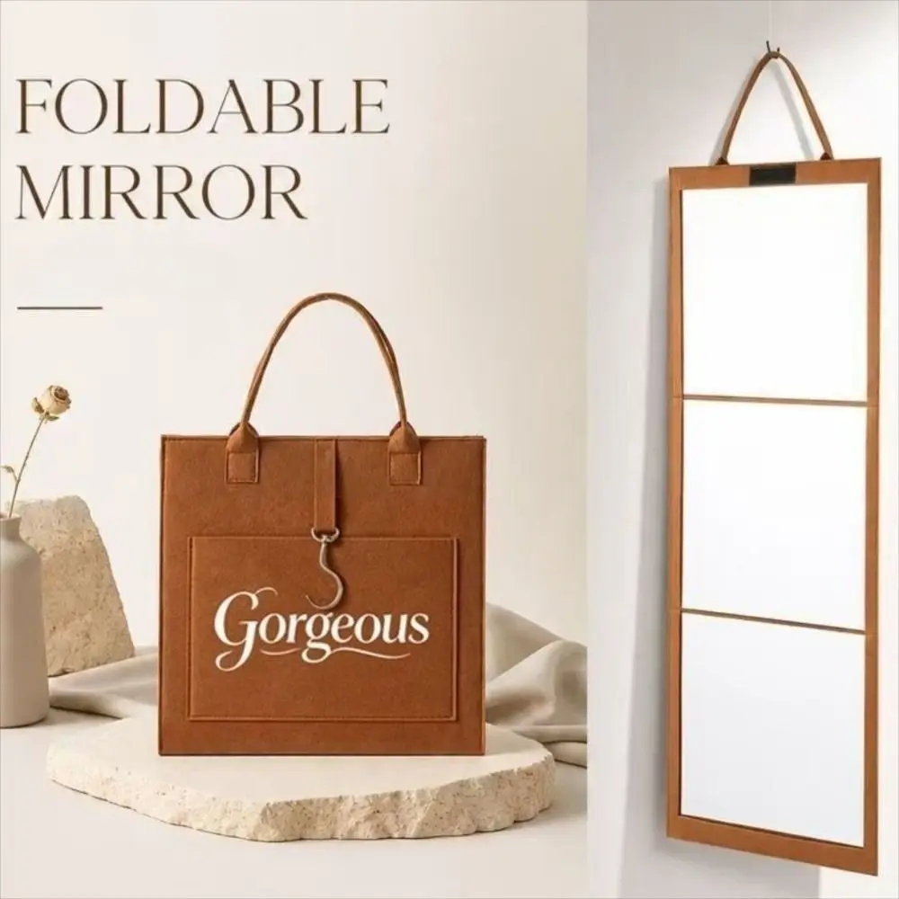 Multifunctional Foldable Full-Length Mirror Thoughtful Protection Can Be Flat Can Be Stand Portable Folding Full-Length Mirror