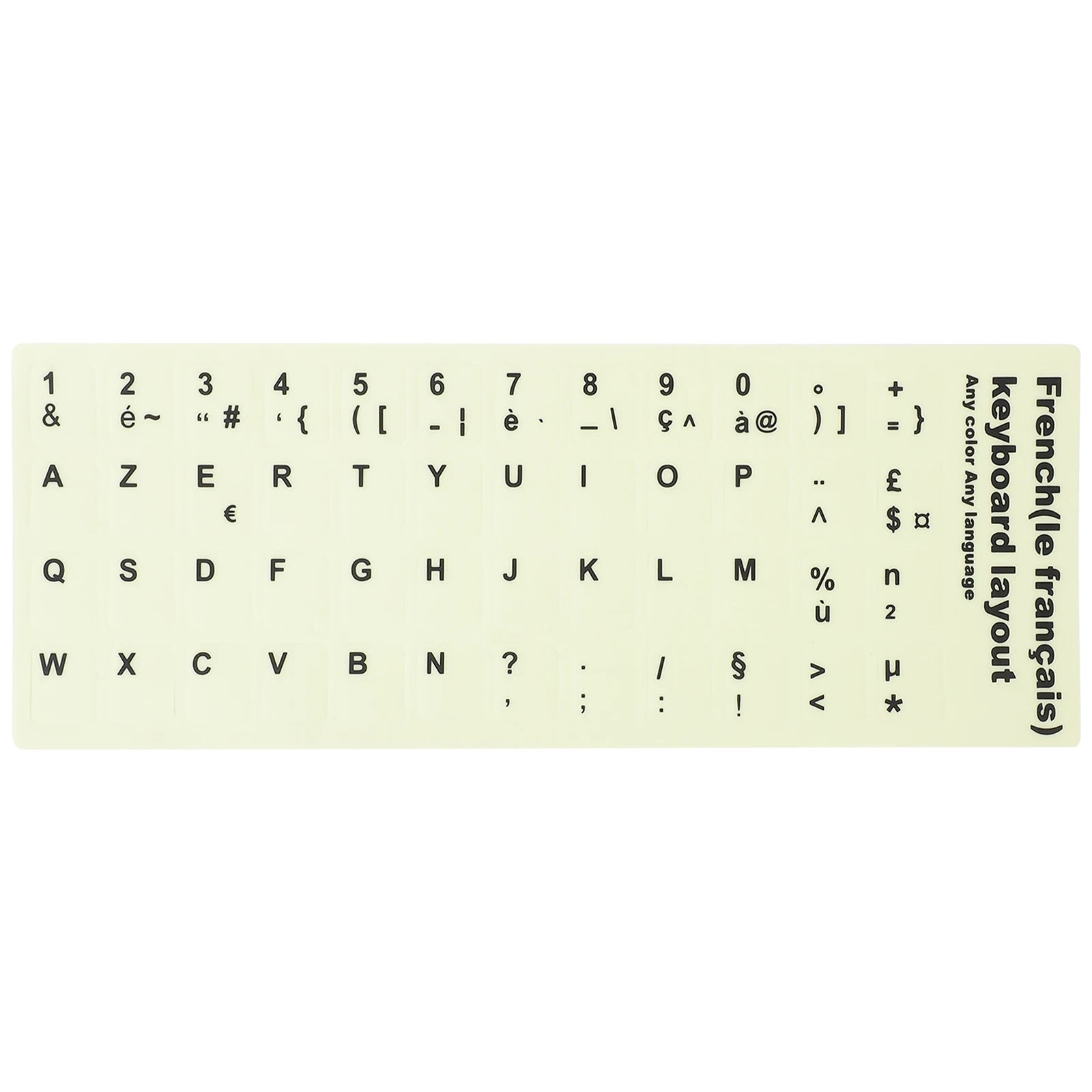 

Glow in Keyboard Stickers Night Light Laptop Desktop Keyboard Language Stickers Bilingual French English Replacement Keycaps